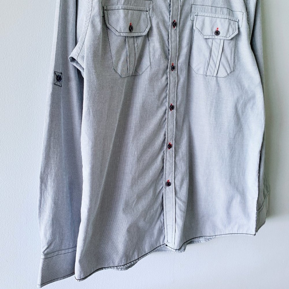 Sovereign Code Striped Pockets Button Front Shirt - Picture 5 of 15